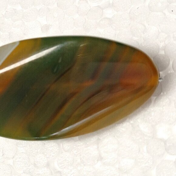 Green Agate Ring Adjustable Band Handmade Semi Precious Ring- Unique ! - Picture 3 of 9
